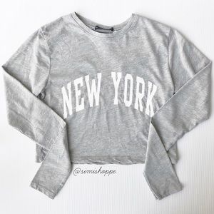 NEW Brandy Melville Gray New York Santana Top